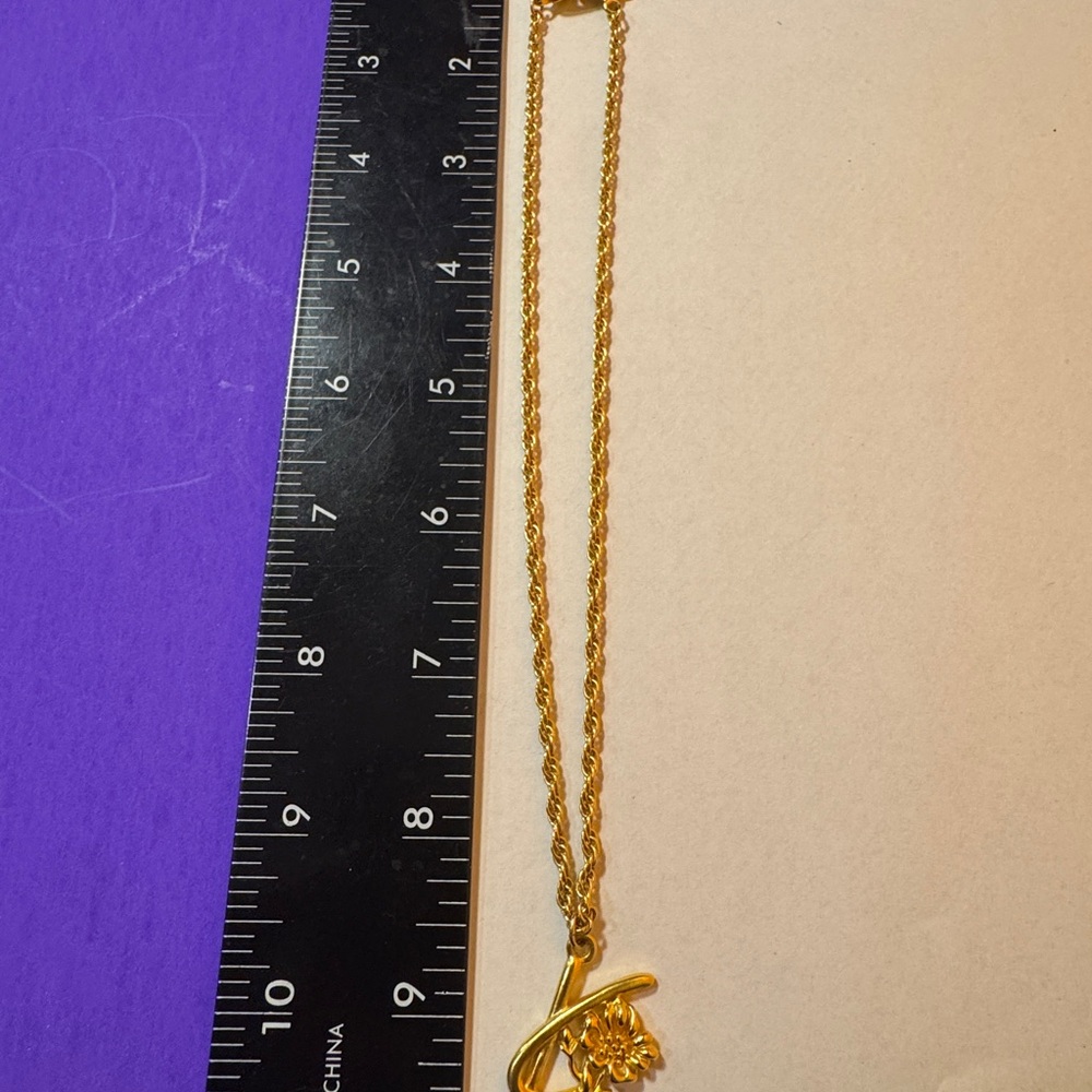 Kenzo Gold Necklace with Floral Accent - Picture 10 of 13